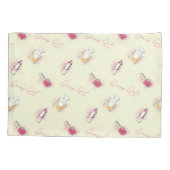 ゴシップ女の子リップスティック&香水パターン 枕カバー (裏面)