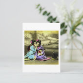 ゴシップ芸者旧日本女子ヴィンテージ ポストカード (スタンド正面)