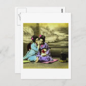 ゴシップ芸者旧日本女子ヴィンテージ ポストカード (正面/裏面)