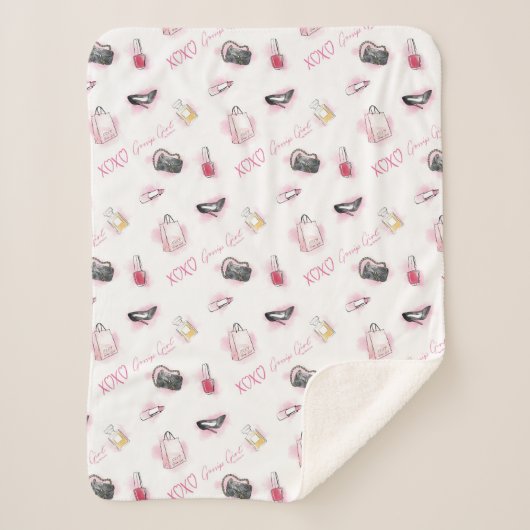 ゴシップ・ガール・メイクアップ・パターン シェルパブランケット (正面)