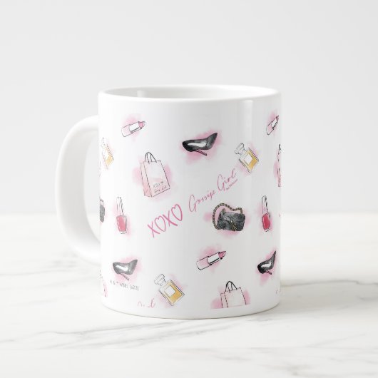 ゴシップ・ガール・メイクアップ・パターン ジャンボコーヒーマグカップ (正面左)