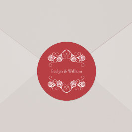 ゴシッモダンクバラ渦巻きクリムゾンレッド結婚ズ ラウンドシール