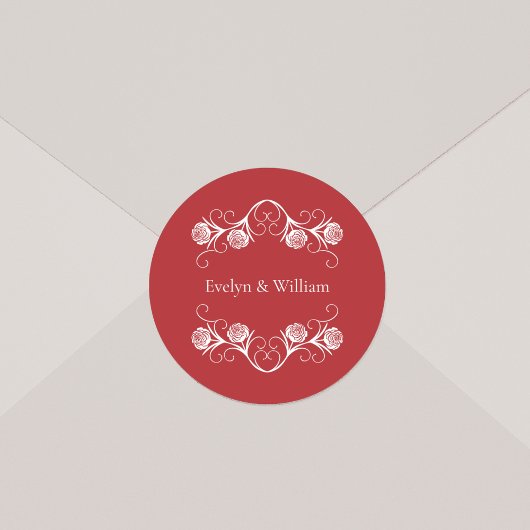 ゴシッモダンクバラ渦巻きクリムゾンレッド結婚ズ ラウンドシール