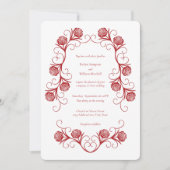 ゴシッモダンクバラ渦巻きクリムゾンレッド結婚ズ 招待状 (正面)