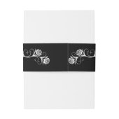 ゴシッモダンクバラ渦巻き黒と白結婚の 招待状ベリーバンド (裏面例)