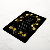 ゴシッモダンクバラ渦巻き黒と白結婚の 箔招待状 (回転した状態)