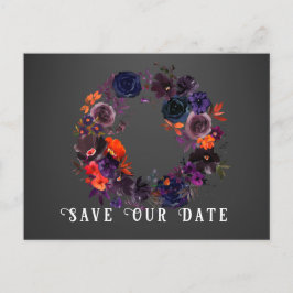 ゴシッモダンクフローラ写真結婚式の日付を保存 ポストカード