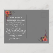 ゴシッモダンクフローラ写真結婚式の日付を保存 ポストカード (裏面)