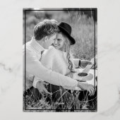 ゴシッモダンクブラックゴールデン結婚フォト 箔招待状 (裏面)