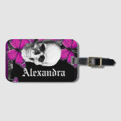 ゴシッモノグラムのクかわいらしスカル ラゲッジタグ (正面横)