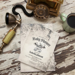 ゴシッユニークク&ヴィンテージベビーシャワー招待状 招待状