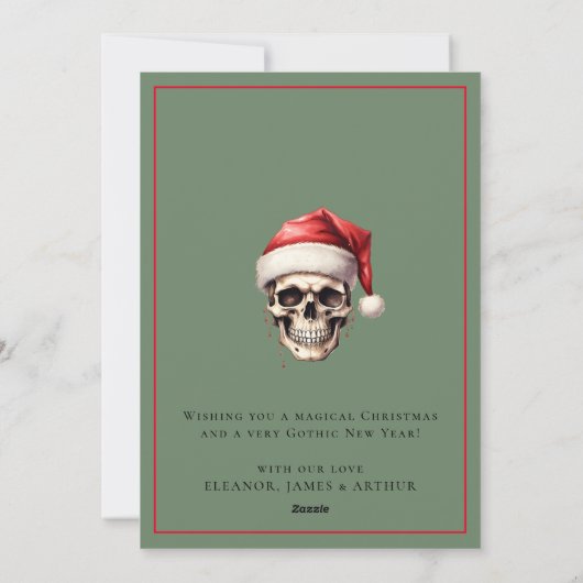 ゴシッユニークトツリーのクリスマス シーズンカード (裏面)