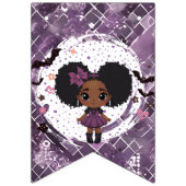 ゴシッ不気味クな女の子アフロ・パフハッピーバースデー バンティングフラッグ (第1の旗)