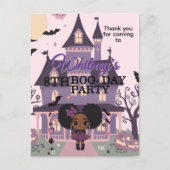 ゴシッ不気味クな女の子アフロ・パフ誕生日ありがとう ポストカード (正面)