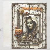 ゴシッ不気味クスクブック紙ハロウィ幽霊のよく出るーン (正面/裏面)