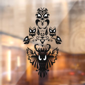 ゴシッ不気味クビクトリアンハロウィーンフクロウ不気味な目 ウィンドウサイン (シート2)