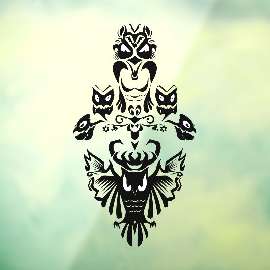 ゴシッ不気味クビクトリアンハロウィーンフクロウ不気味な目 ウィンドウサイン (シート3)