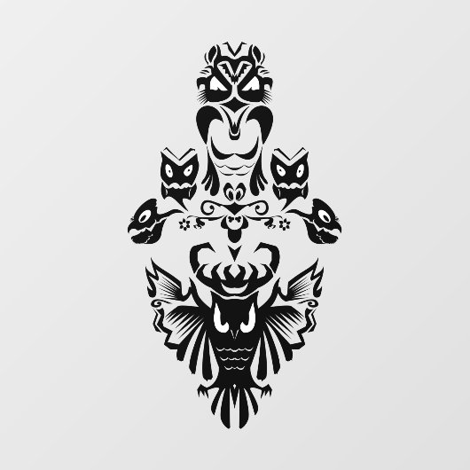 ゴシッ不気味クビクトリアンハロウィーンフクロウ不気味な目 ウィンドウサイン (シート)