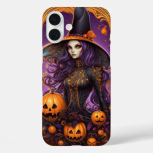 ゴシッ不気味ク型オレンジタロットカード女性 iPhone 16 PLUSケース