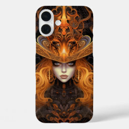 ゴシッ不気味ク型オレンジタロットカード女性 iPhone 16 PLUSケース