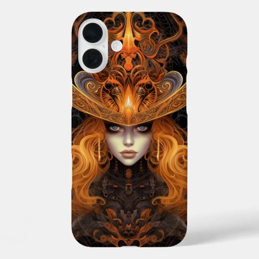 ゴシッ不気味ク型オレンジタロットカード女性 Case-Mate iPhoneケース (裏面)