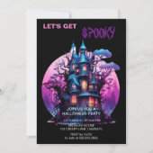 ゴシッ不気味ク幽霊のよく出るハウスハロウィーンブラック 招待状 (正面)