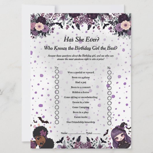 ゴシッ不気味ク誕生日の女の子が彼女のゲームカードを持っている シーズンカード (正面)