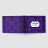 ゴシッ動揺してクパープルとブラックダマスクの結婚式 ゲストブック (全面)