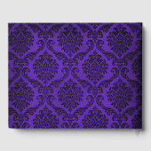 ゴシッ動揺してクパープルとブラックダマスクの結婚式 ゲストブック (裏面)