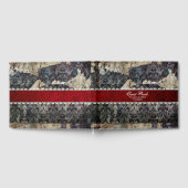 ゴシッ動揺してク式ダマスク結婚式 ゲストブック (全面)