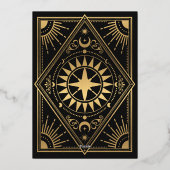 ゴシッ太陽のク型エレガントタロットカード結婚式招待状 箔招待状 (裏面)