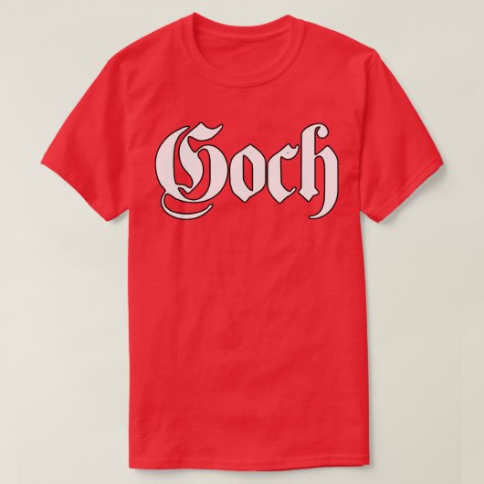 ゴシッ書クフォント付きゴック Tシャツ (デザイン正面)