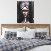 ゴシッ淡い色のク女子不気味幽霊幽霊のよく出るハウスアート キャンバスプリント (インサイチュ (寝室))