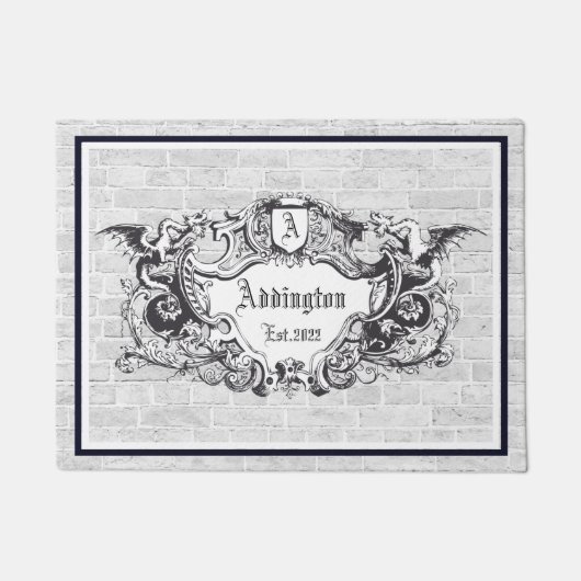 ゴシッ王室のクのクレストドアマット ドアマット (正面)