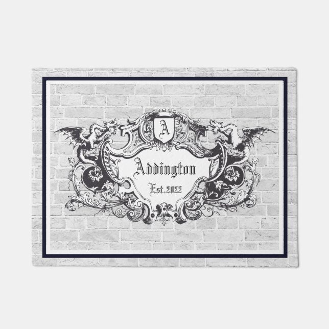 ゴシッ王室のクのクレストドアマット ドアマット (正面)