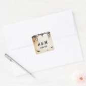 ゴシッ素朴クフレームハロウィーンステッカーラベル スクエアシール (封筒)