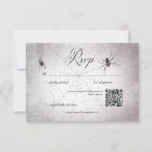 ゴシッ素朴クブラック&バーガンディーハロウィーンQRコード 出欠カード (正面)