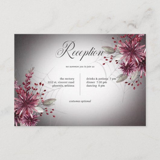 ゴシッ素朴クブラック&ブルゴーニュハロウィーン披露宴 エンクロージャーカード (正面)