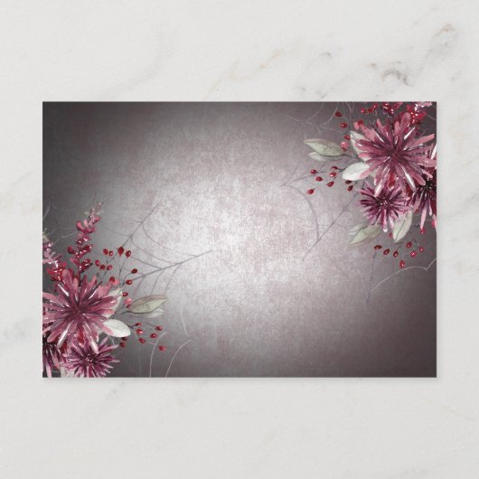 ゴシッ素朴クブラック&ブルゴーニュハロウィーン披露宴 エンクロージャーカード (裏面)