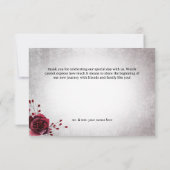 ゴシッ素朴クブラック&ブルゴーニュ結婚ハロウィーン サンキューカード (裏面)