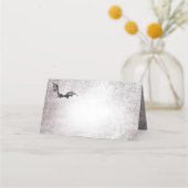 ゴシッ素朴クブラック&ブルゴーニュ結婚ハロウィーン プレイスカード (正面)