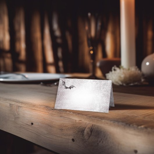 ゴシッ素朴クブラック&ブルゴーニュ結婚ハロウィーン プレイスカード