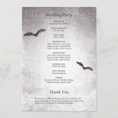 ゴシッ素朴クブラック&ブルゴーニュ結婚ハロウィーン プログラム (裏面)