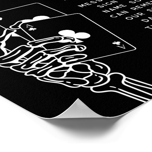 ゴシッ結婚クのカードのゲストブックの標識を選ぶ ポスター (角)