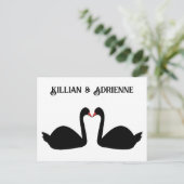 ゴシッ結婚クのキスをする白鳥 ポストカード (スタンド正面)