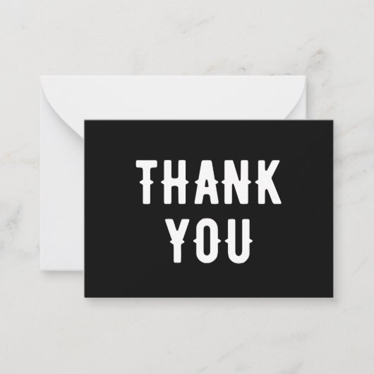 ゴシッ結婚クの白黒ありがとう ノートカード (正面)