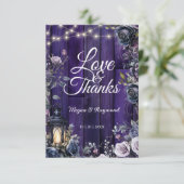 ゴシッ結婚クの素朴紫材サンキューカード サンキューカード (スタンド正面)