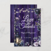 ゴシッ結婚クの素朴紫材サンキューカード サンキューカード (正面/裏面)