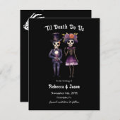 ゴシッ結婚クの骨格は日付を保存する 案内状 (正面/裏面)