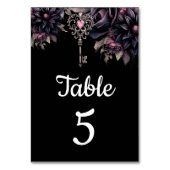 ゴシッ結婚クの黒いフローラ テーブルナンバー (裏面)
